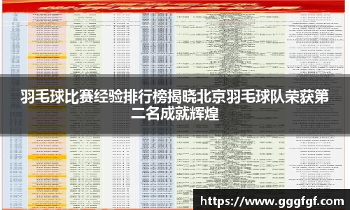羽毛球比赛经验排行榜揭晓北京羽毛球队荣获第二名成就辉煌